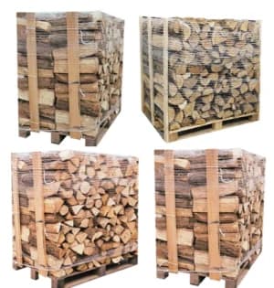 4 x Palettes (2 Chêne blanc + 2 Hêtre/Charme) — Bûches de 50 cm — vue 1