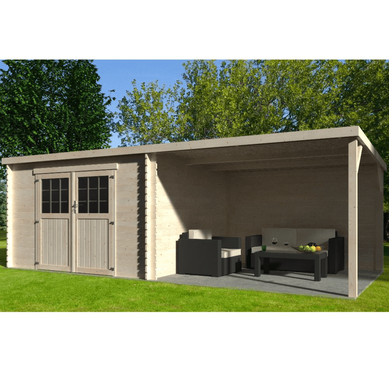 Abri de Jardin bois – 18,36 m2- Haut De Gamme – Prix usine – DESTOCKAGE — vue 1