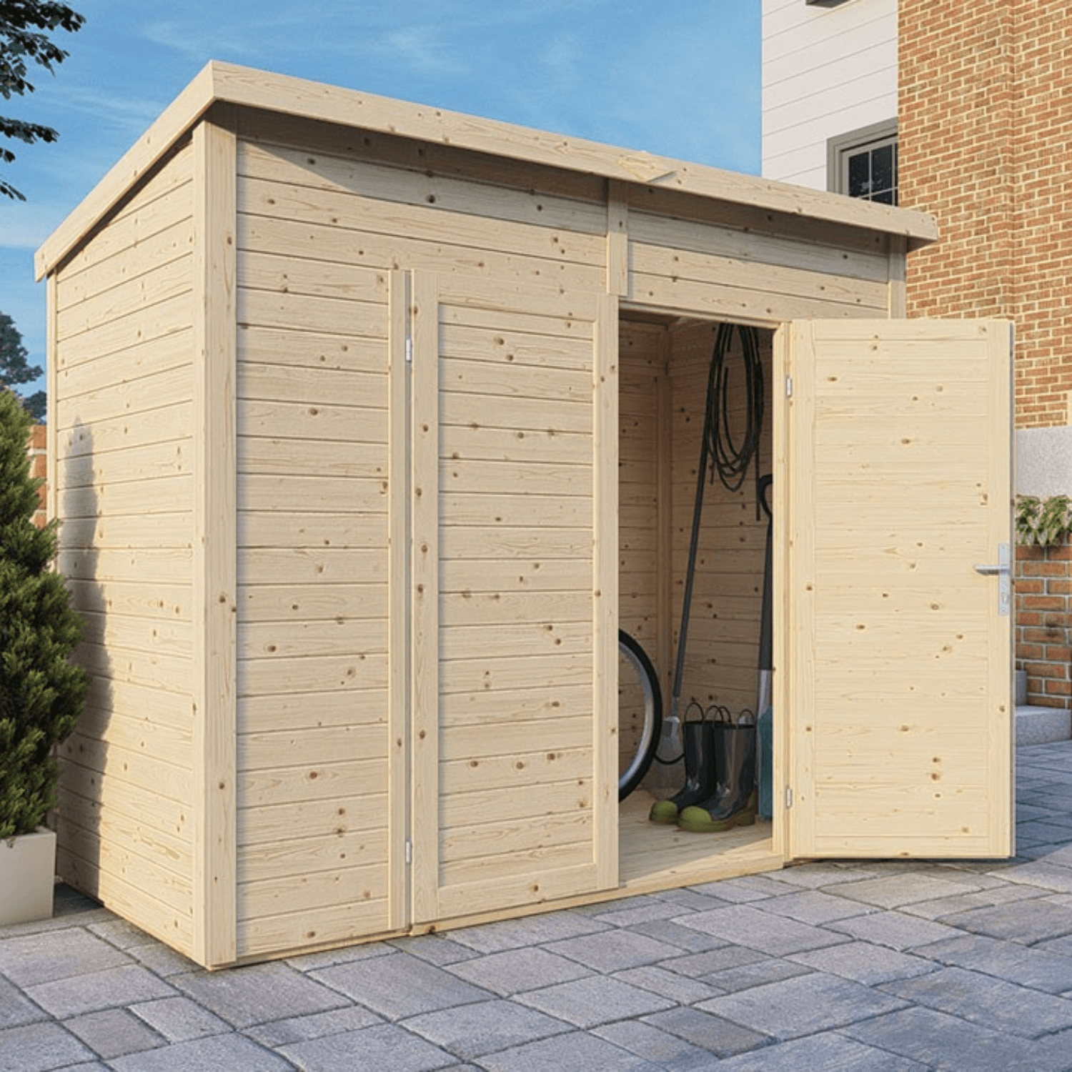Abri de jardin bois Midway – 244 x 121 cm — vue 1